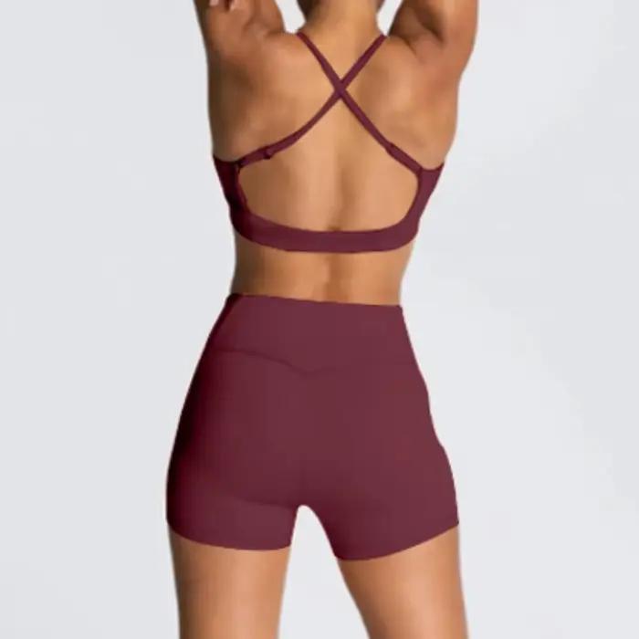 Yoga course 2 pièces ensemble de gymnastique vêtements d'entraînement pour femmes sans couture Fitne