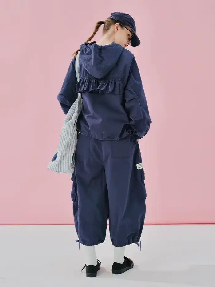 Tenstein KOKON-Pantalon à Jambes Larges pour Femme, Design Original, Taille artificiel astique, Poch
