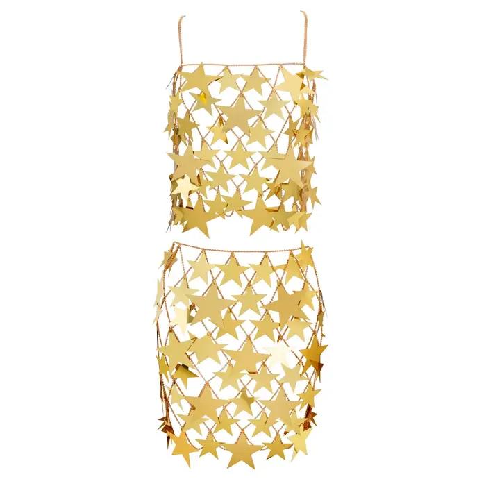 Robes Sexy étoiles brillantes pour femmes, dos nu, couleur noire, pour plage, discothèque, fête, Pro