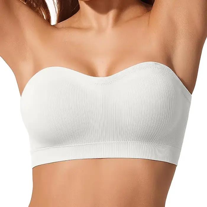 Soutiens-gorge sans bretelles pour femmes, bralette push-up sans fil rembourrée, bandeau sans coutur