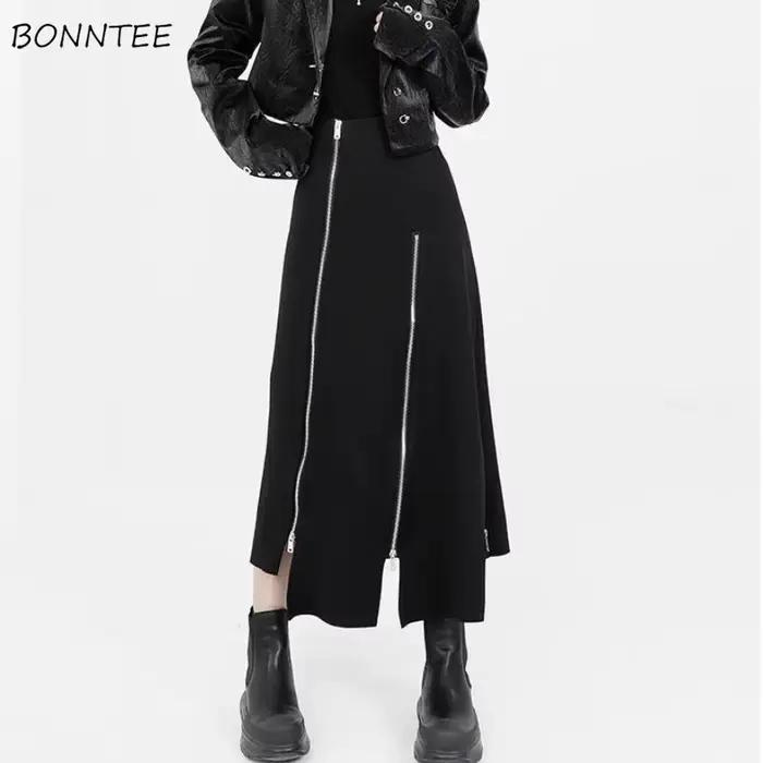 Jupe mi-longue pour femme, jupes Y2K, design personnalisé, style coréen, pur compromis, streetwear a