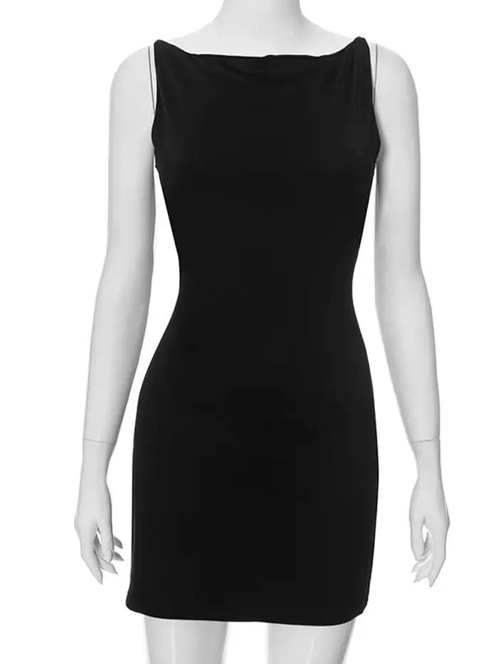 Mini robe portefeuille sans manches pour femmes, Y2K, basique, décontractée, mode, été, Sexy, élégan