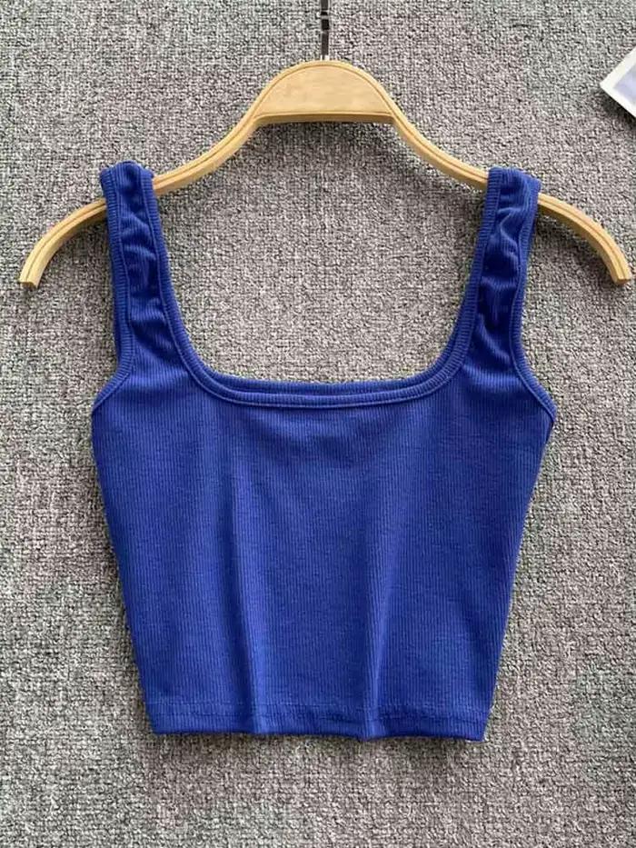 Haut court dos nu pour femme, chemisier à fond, coupe couvertes, solide, précieux, sexy, Y2K