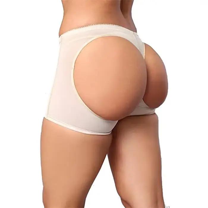 Culotte gainante push-up pour femme, effet remonte-fesses, sexy, avec ouverture aux hanches