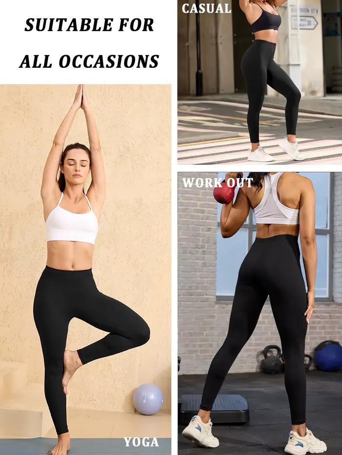 Leggings super doux taille basse pour femme – Collants extensibles à haute élasticité pour yoga, cou