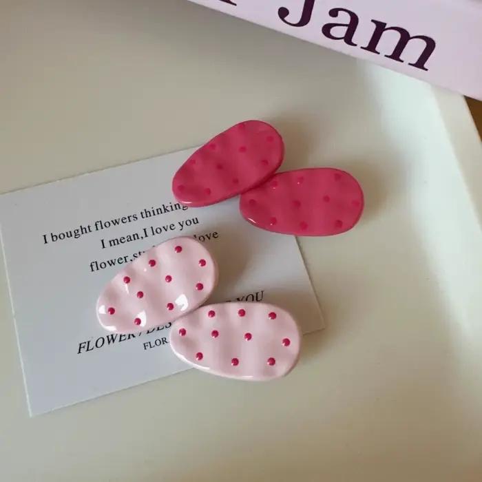 Ensemble de pinces à cheveux à pois mignons, épingles à cheveux ovales colorées, accessoires pour ch