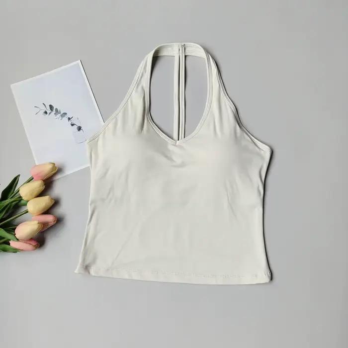 Soutien-gorge de sport pour femmes, col en v, col licou, beau dos, Push-up, gilet de Yoga, haut de g
