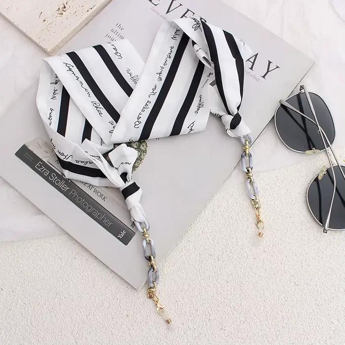 Chaînes de lunettes en ruban de soie, mode Boho, lunettes de soleil en acrylique, porte-cordon, sang