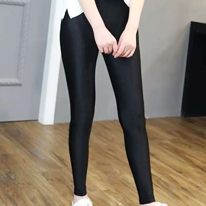 Femmes brillant noir Legging automne dames Push Up mince Leggings taille haute extensible doux grand