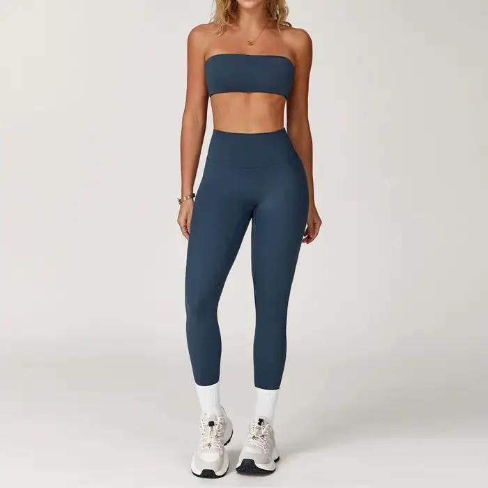 Ensemble de Yoga 2 pièces pour femmes, tenues d'entraînement, Fitness, survêtement de gymnastique, L