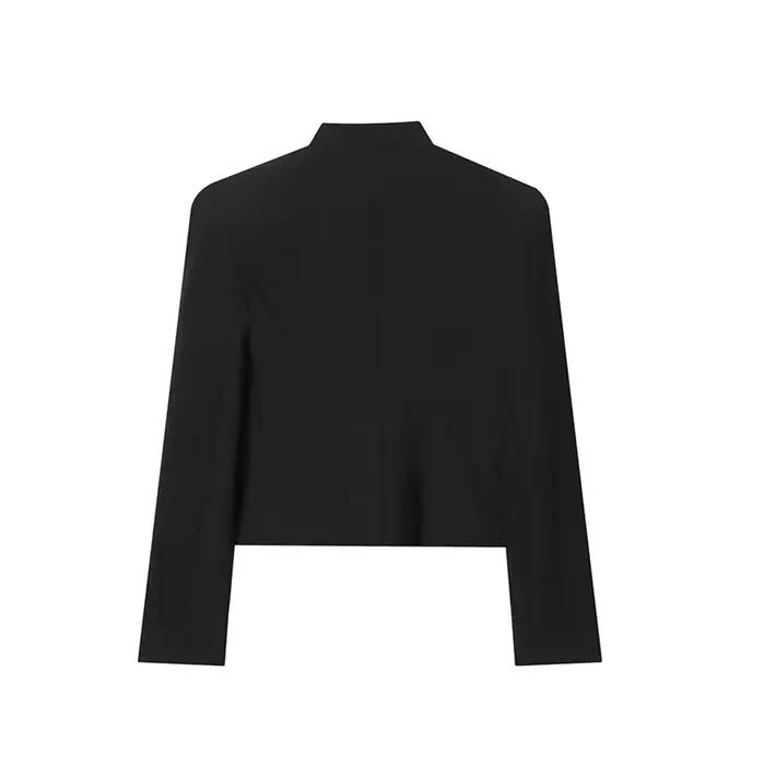 TFAFXY 2026 Printemps Veste Courte Décontractée pour Femme à Manches Fines et Patchwork, Style Urbai
