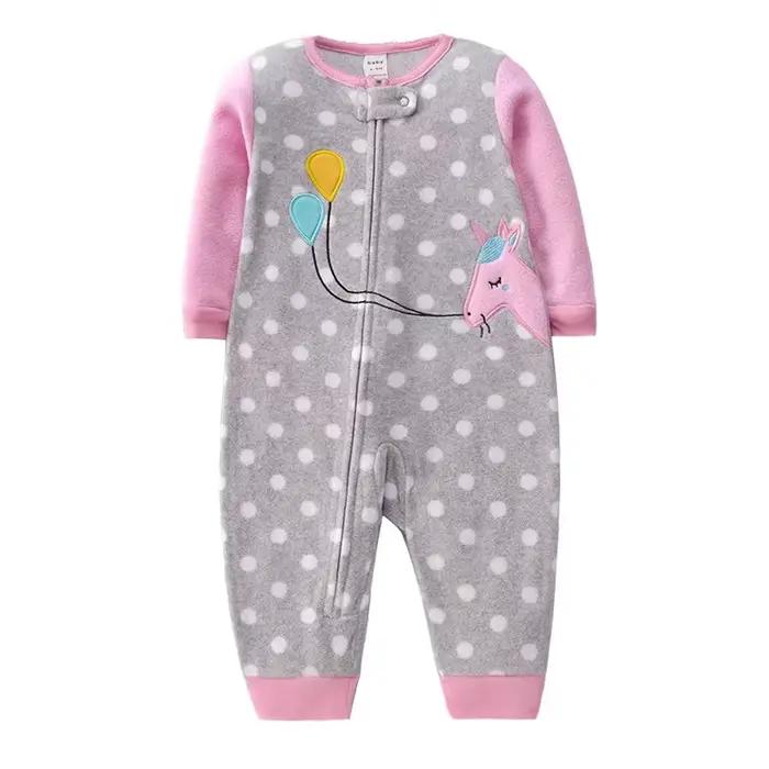 Pyjama pour bébé, barboteuse pour garçon et fille, vêtements chauds, fermeture éclair, polaire, une 