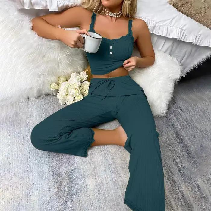 Femmes pyjama ensembles Pijama Pyjamas femme automne ensemble Sexy femmes vêtements de nuit pour dor