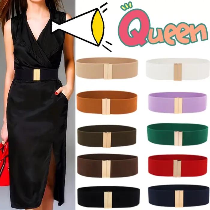 Ceintures larges à bande élastique pour femmes, Simple, pour manteau, ceinture de taille, boucle, sa