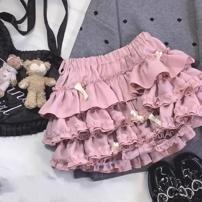 Nouvelle collection été 2026 : Mini-jupe tutu polyvalente pour femme, bleue, avec nœud et dentelle, 