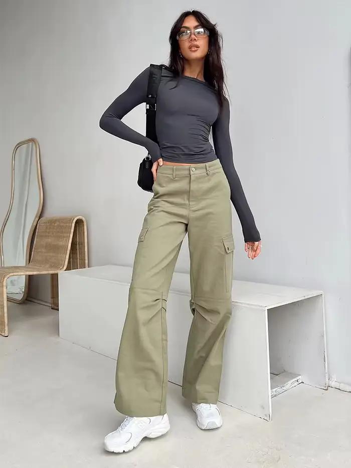 Économie à manches longues monochromes pour femmes, pulls ajustés, t-shirts basiques, streetwear déc