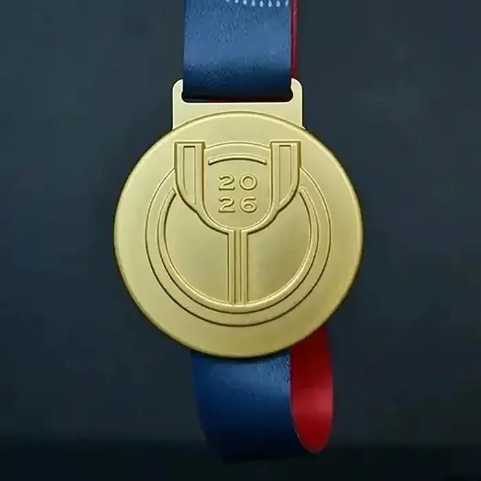 Médaille de champion de football style Coupe d'Espagne 2026 avec ruban, objet de collection pour les