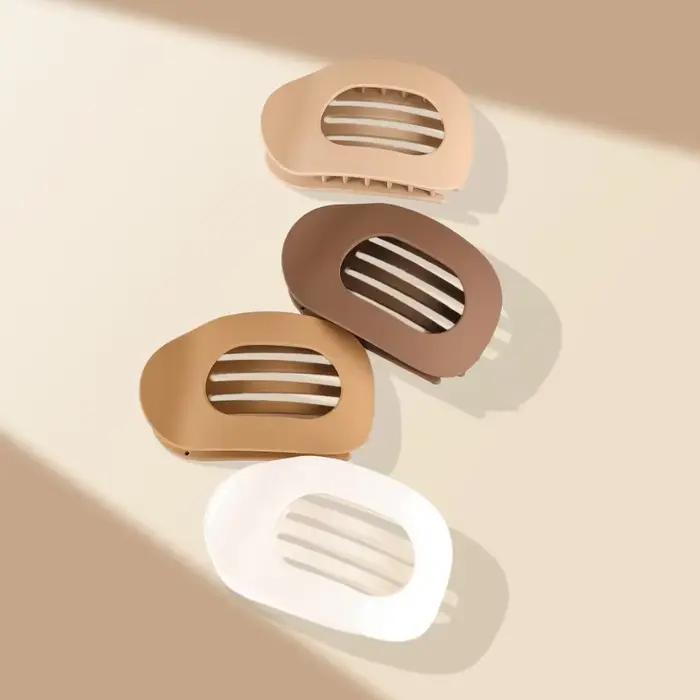 Pince à cheveux ovale pour femmes, nouveau Design léopard mat incurvé plat, Barrettes de coiffure en