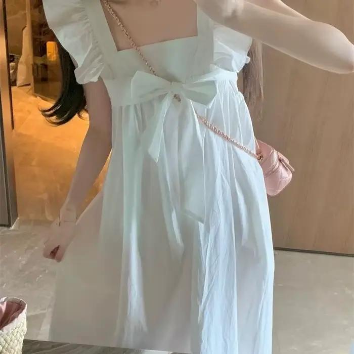 Robe Maxi à Manches Volantes pour Femme, Tenue de Vacances Esthétique, pour Étudiantes, Ulzzang