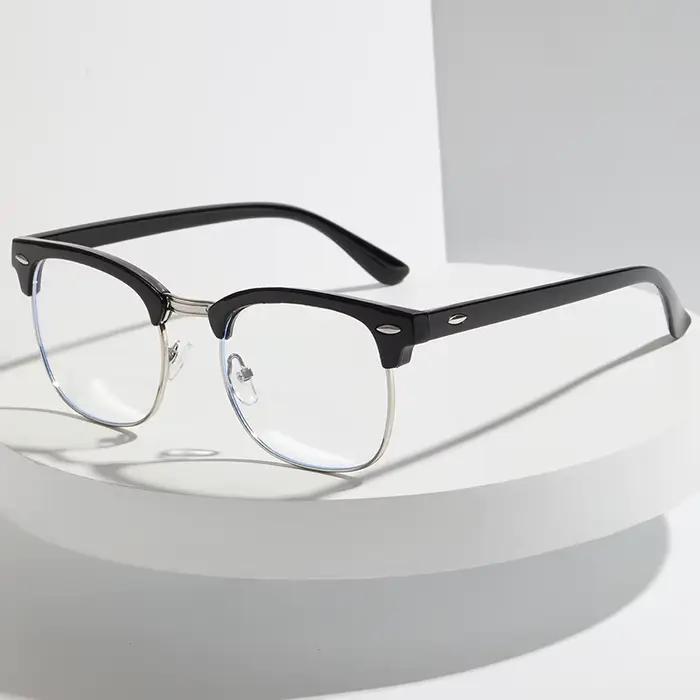 Lunettes rétro Anti-lumière bleue pour hommes et femmes, demi-monture classique Vintage, blocage de 