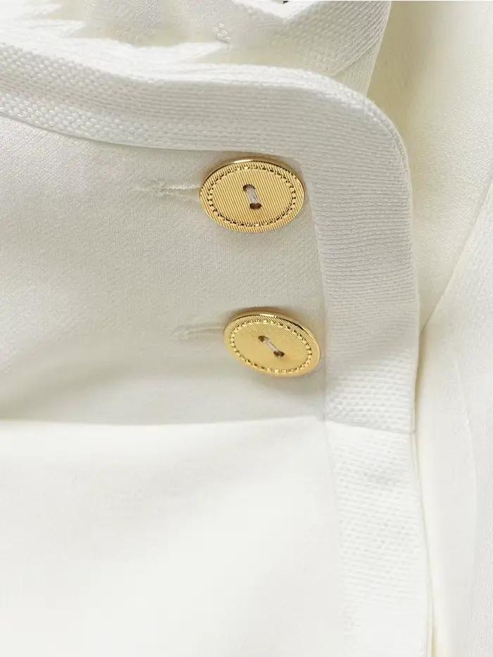 TFMLN – veste élégante pour femmes, couleur unie, manches longues, col montant, boutonnée, courtes, 