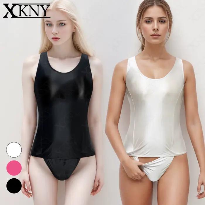 Maillot de bain XClocKNYoung en satin brillant, soyeux et sexy, maillot de bain brillant à ouverture