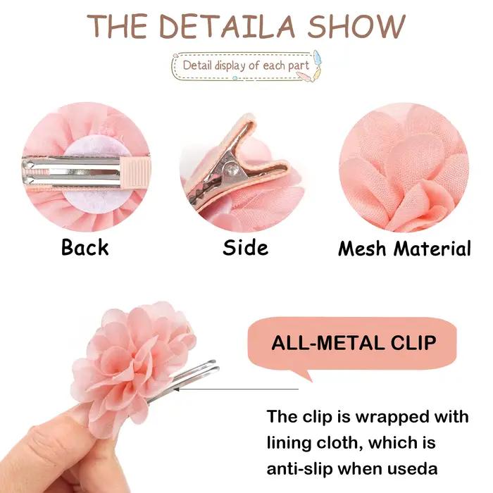 14/40 pièces, nœuds pour cheveux en chiffon de 2 pouces, entièrement doublés, petites pinces à cheve