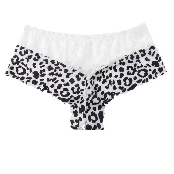 Léopard femmes culottes sans couture taille moyenne femme boxeurs Sexy sous-vêtements en dentelle co