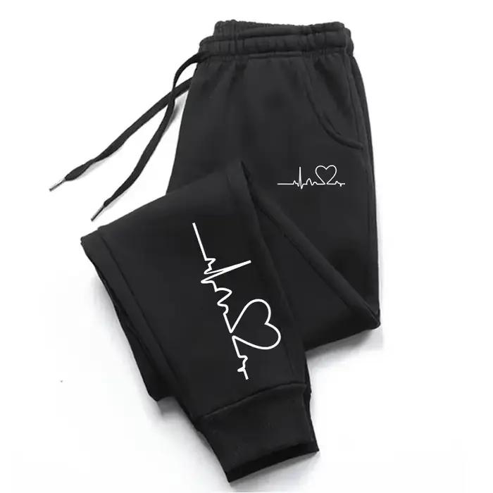 Pantalon de survêtement imprimé cœur pour femmes, pantalon de Fitness décontracté de haute qualité, 