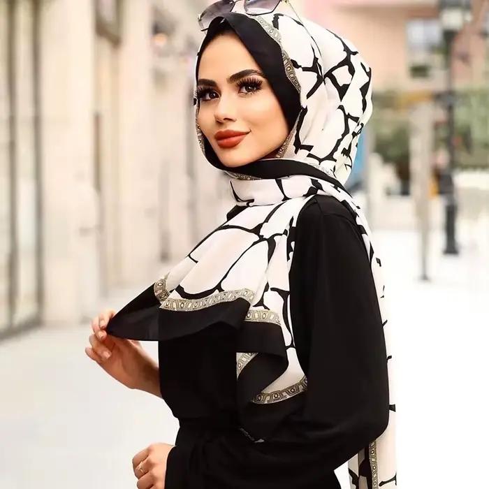 Musulman instantané Turban en mousseline de soie luxe Hijab Abaya Hijabs pour femme Abayas Jersey éc