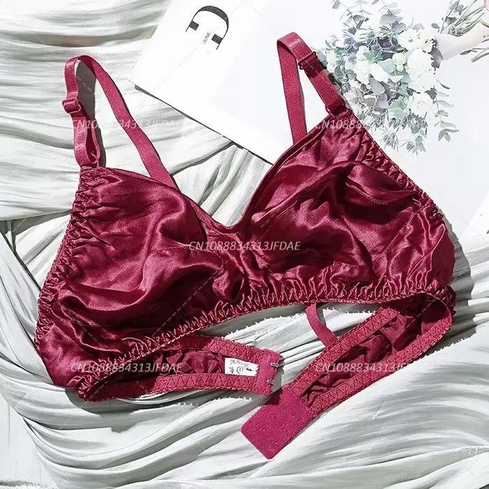 Soutien-gorge à armatures pour gros seins femme, 100% soie de mûrier, soie Double face sans éponge n