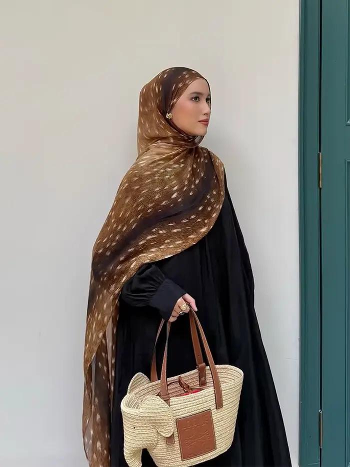 Bohème cerf imprimé Hijabs femmes aquarelle châle doux musulman Hijabs Modal coton léger enveloppeme