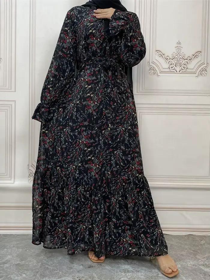 Abaya-Robe Longue Hijab pour Femme, Tenue Musulmane Modeste, Kaftans pour Ramadan, Turquie, Islam, A