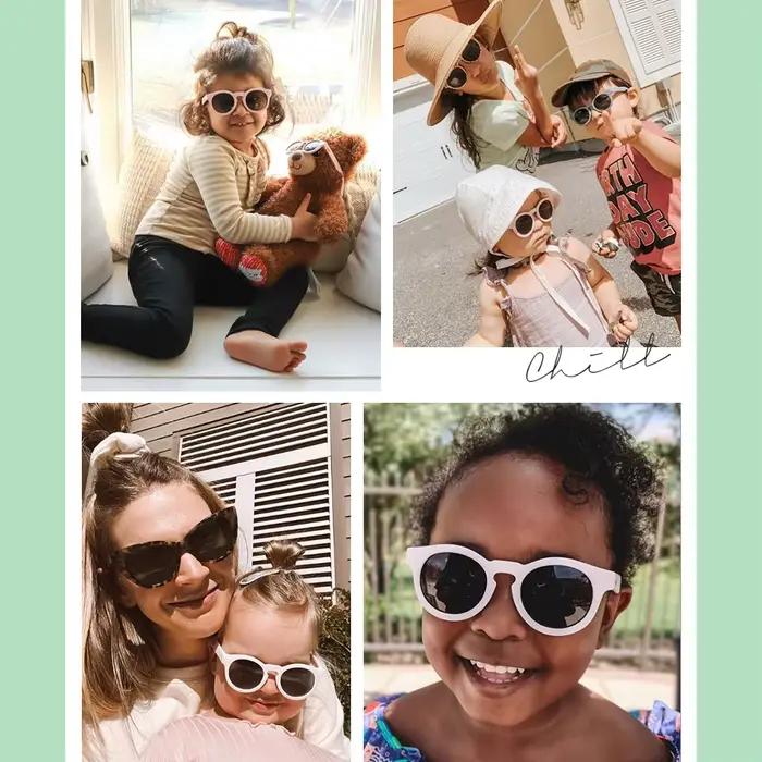 Nouvelles lunettes de soleil pour enfants, garçons et filles, double motif léopard, rondes, pour l'e