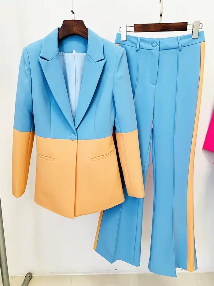 Ensemble de costume de créateur HIGH STREET, nouvelle collection 2026, pour femme, blazer à bouton u