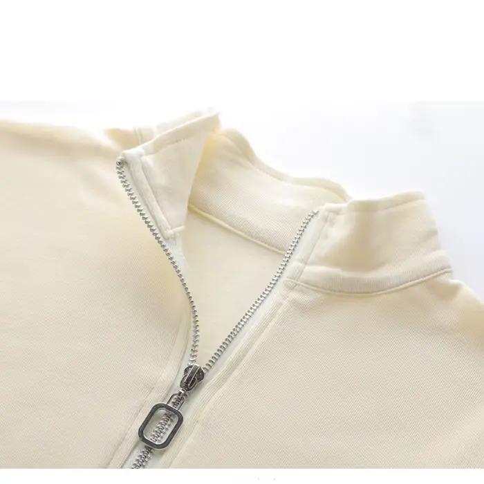 Automne hiver fermeture éclair à manches longues t-shirt femmes Style coréen mince t-shirts Mujer de