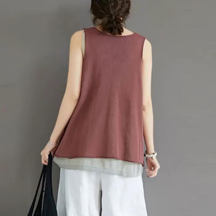 Faux gilets décontractés en coton pour femmes, col en V, style simple, précieux, confortable, été, n