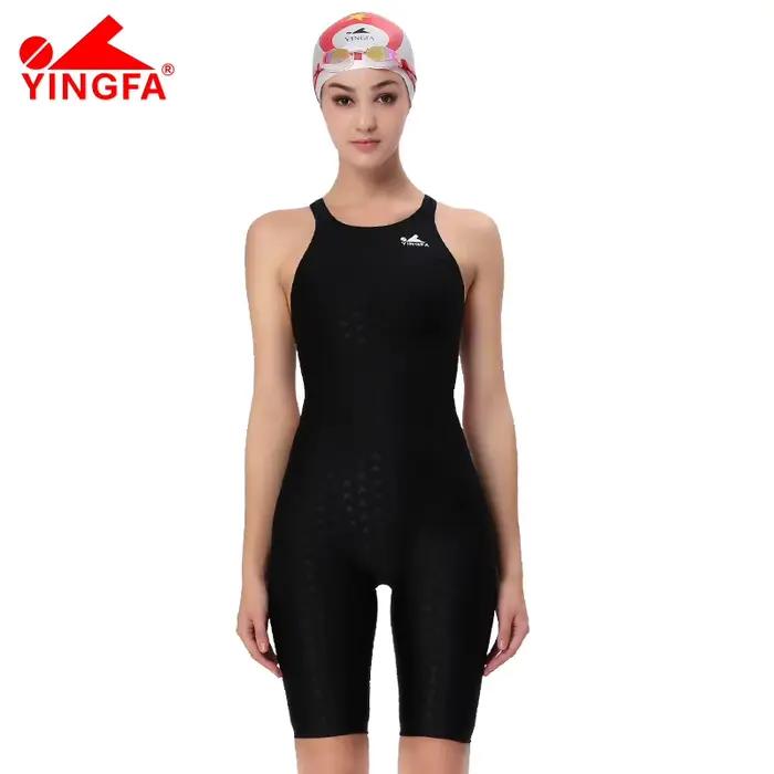 Maillot de bain une pièce YINGFA 925 FINA en peau de requin, longueur genou, maillot de bain de comp
