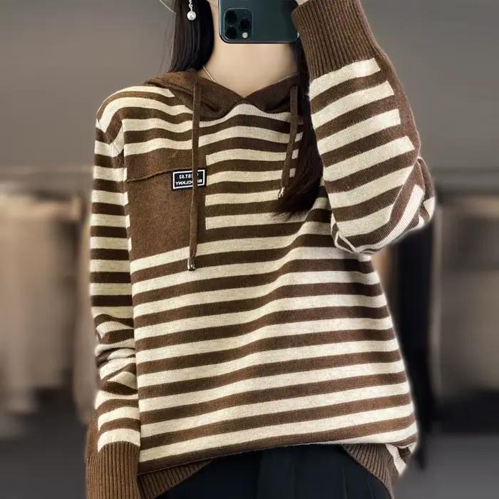Hiver Pure laine mode doux pull automne femme nouvelles femmes à capuche col bande pull cachemire am