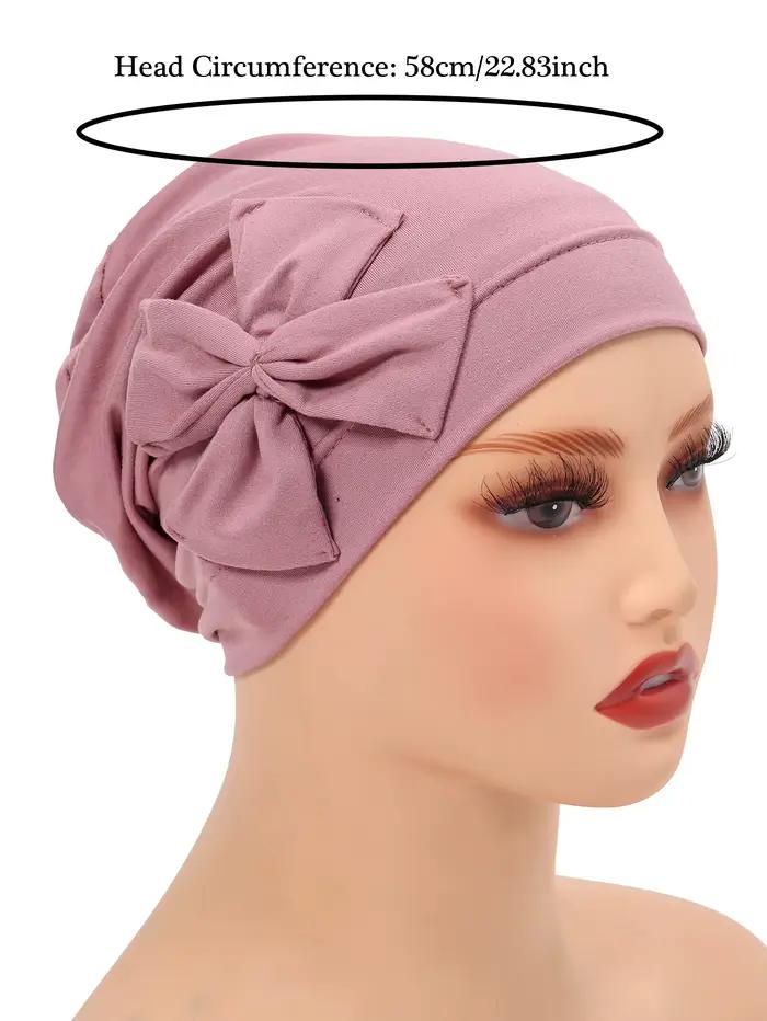 Nouveau femmes musulmanes intérieur Hijab chapeau nœud papillon Turban indien Bonnet foulard bonnets