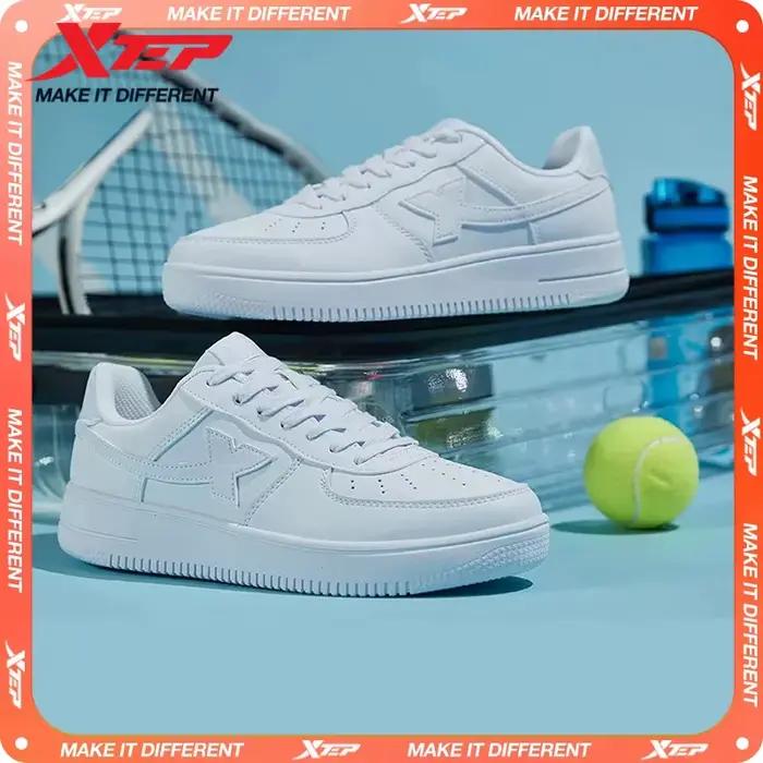 Xtep chaussures de skateboard antidérapant résistant à l'usure décontracté blanc Couple Skate basket