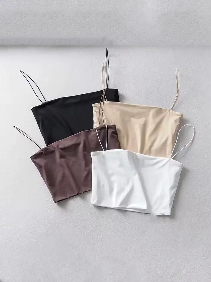 Haut court en coton élastique pour femmes, Camis Sexy, sans manches, débardeur court, Bar, été 2022