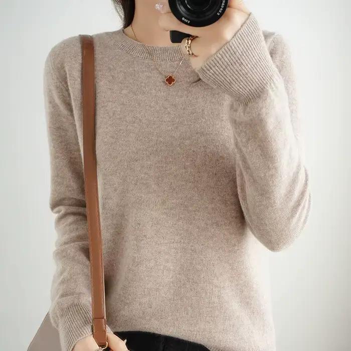 Pull fin à col rond pour femme, haut tricoté décontracté, sous-couche courte, à la mode, 18 couleurs
