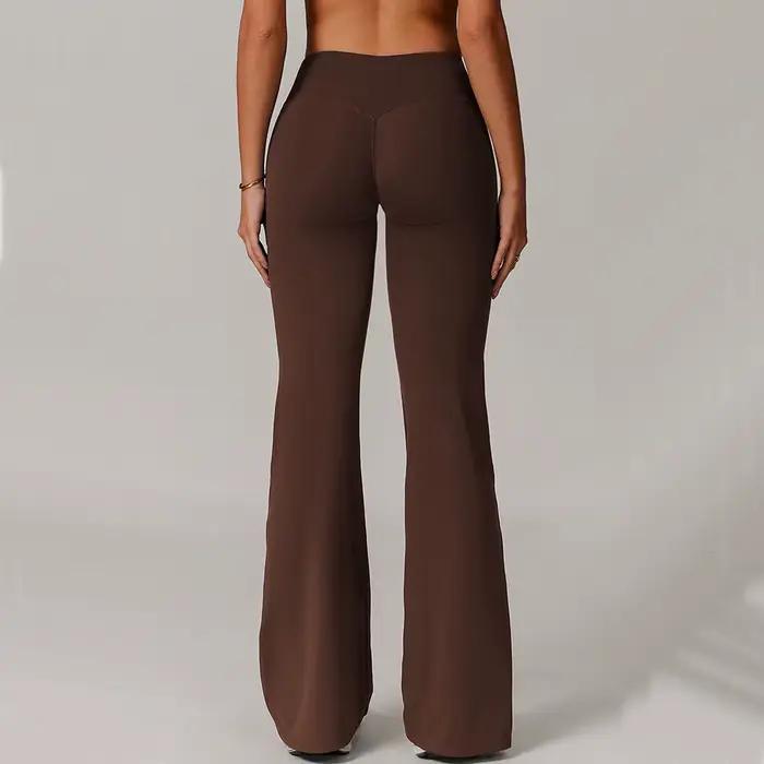 Leggings évasés taille haute pour femme, élastiques, effet push-up, pour fitness, yoga et entraîneme