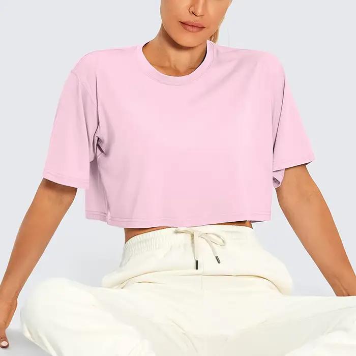 T-shirt court à col rond pour femme, streetwear d'été, décontracté, blanc, Y2K, Harajuku