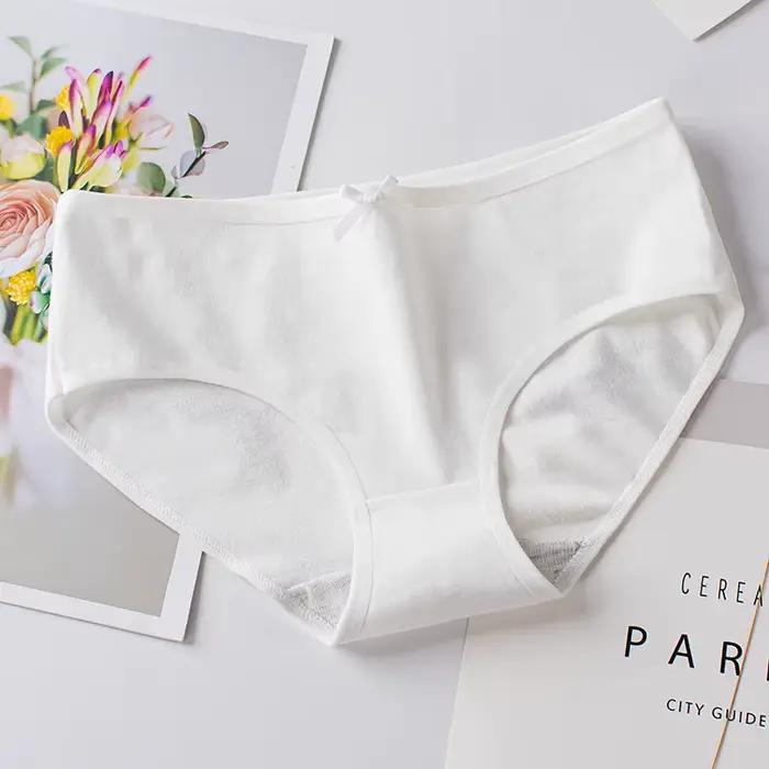 Culottes en coton respirant pour femmes, culottes de couleur unie, culottes pour filles, taille moye