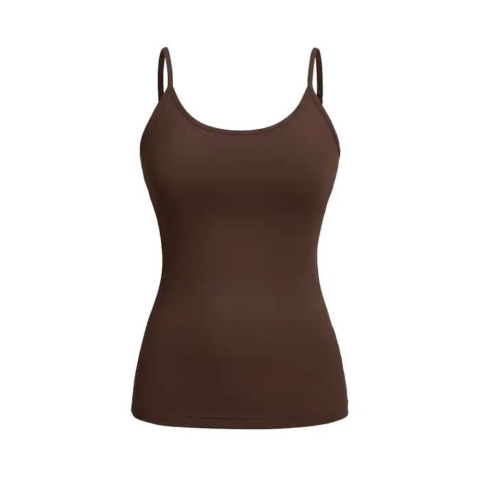 Débardeur à bretelles pour femmes, haut Slim pour mode d'été, polyvalent, décontracté, respirant, ti