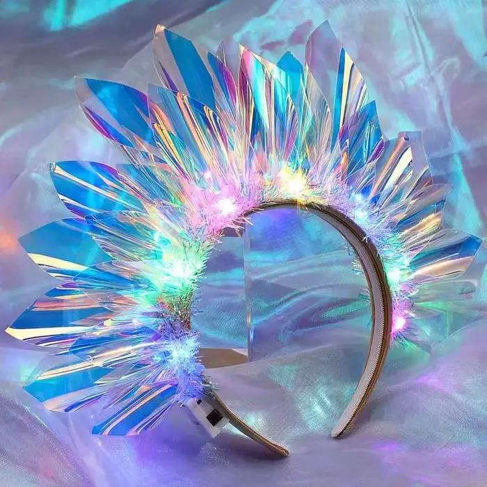 1-10 pièces LED éclairer bandeau couronne lumineuse bandeau clignotant coiffure lumineux Cosplay fêt