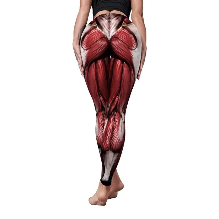 Zawaland-Leggings élastiques Slim Anime pour femmes, pantalons de fitness College en 3D musculaires,