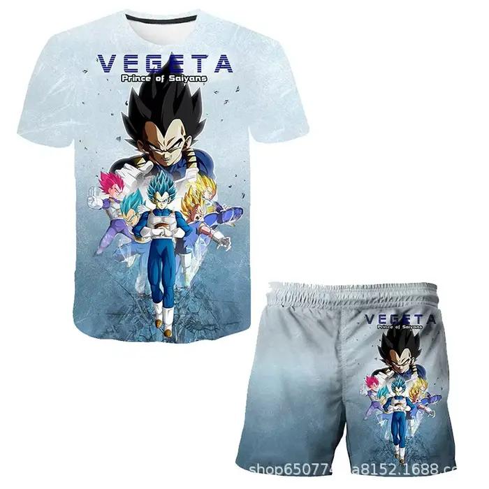 Ensemble pyjama Dragon Ball pour garçons, maillot de bain Anime, impression 3D, ensemble de plage po